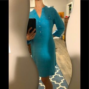 Turquoise 100% Linen Tommy Bahama dress